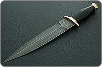 Кинжал охотничий-С наборная кожа, дамаск, латунь : фото 2