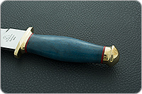 Кинжал охотничий-С (лазурь) стабилизированный кап, 95х18, латунь : фото 6