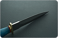 Кинжал охотничий-С (лазурь) стабилизированный кап, 95х18, латунь : фото 8