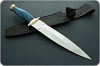 Кинжал охотничий-С (лазурь) стабилизированный кап, 95х18, латунь : фото 9