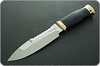 Нож Спас-1 (лазурная) стабилизированная карелка, 95х18, латунь : фото 2