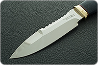 Нож Спас-1 (лазурная) стабилизированная карелка, 95х18, латунь : фото 3