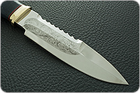 Нож Спас-1 (лазурная) стабилизированная карелка, 95х18, латунь : фото 4