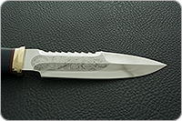 Нож Спас-1 (лазурная) стабилизированная карелка, 95х18, латунь : фото 7