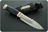 Нож Спас-1 (лазурная) стабилизированная карелка, 95х18, латунь : фото 9