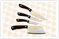 Набор кухонных ножей+ топорик накладки текстолит, 95х18, цельнометаллический : фото 2