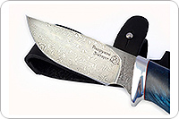 Нож Сталкер (лазурь) стабилизированный кап, дамаск, алюминий : фото 2