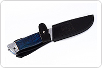 Нож Сталкер (лазурь) стабилизированный кап, дамаск, алюминий : фото 3