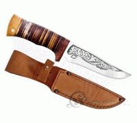 Нож туристический НС-52  наборная кожа, х50crmov15, текстолит : фото 2