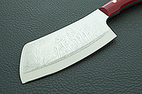 Топорик для мяса накладки искусственный камень, х50crmov15, без тыльника : фото 3