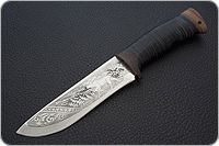 Нож охотничий НС-12 наборная кожа, х50crmov15, текстолит : фото 2