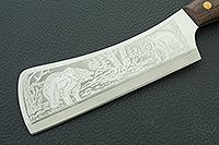 Топорик для мяса большой накладки текстолит, х50crmov15, цельнометаллический : фото 3