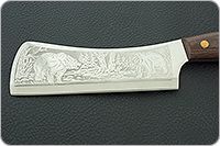 Топорик для мяса большой накладки текстолит, х50crmov15, цельнометаллический : фото 7