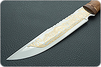 Нож НС-05 (золочение клинка) кап березовый, х50crmov15, текстолит : фото 3