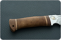 Нож НС-05 (золочение клинка) кап березовый, х50crmov15, текстолит : фото 5