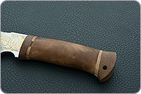 Нож НС-05 (золочение клинка) кап березовый, х50crmov15, текстолит : фото 6