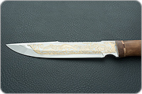 Нож НС-05 (золочение клинка) кап березовый, х50crmov15, текстолит : фото 7