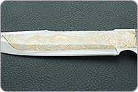 Нож НС-05 (золочение клинка) кап березовый, х50crmov15, текстолит : фото 8