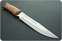 Нож охотничий НС-05 (золочение клинка) береста, х50crmov15, текстолит : фото 2