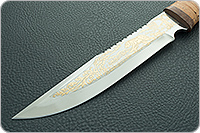 Нож охотничий НС-05 (золочение клинка) береста, х50crmov15, текстолит : фото 4