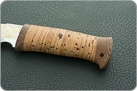 Нож охотничий НС-05 (золочение клинка) береста, х50crmov15, текстолит : фото 6
