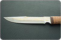 Нож охотничий НС-05 (золочение клинка) береста, х50crmov15, текстолит : фото 7