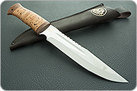 Нож охотничий НС-05 (золочение клинка) береста, х50crmov15, текстолит : фото 11