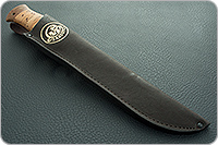 Нож охотничий НС-05 (золочение клинка) береста, х50crmov15, текстолит : фото 12