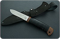 Нож охотничий НС-60 наборная кожа, х50crmov15, текстолит : фото 11