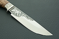 Нож Лось (литье головы медведя) карельская береза , 100х13м, литье медведь : фото 4