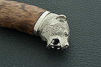 Нож Лось (литье головы медведя) карельская береза , 100х13м, литье медведь : фото 7