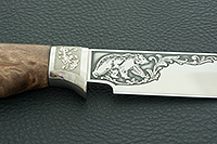 Нож Лось (литье головы медведя) карельская береза , 100х13м, литье медведь : фото 9