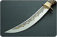 Нож Батыр (литье головы пумы большой) кап березовый, 100х13м, литье пума : фото 3