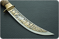 Нож Батыр (литье головы пумы большой) кап березовый, 100х13м, литье пума : фото 4