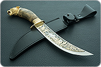 Нож Батыр (литье головы пумы большой) кап березовый, 100х13м, литье пума : фото 12