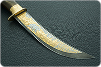 Нож Батыр (литье головы медведя) кап березовый, дамаск, литье медведь : фото 4