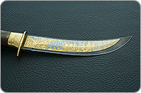 Нож Батыр (литье головы медведя) кап березовый, дамаск, литье медведь : фото 7