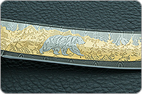 Нож Батыр (литье головы медведя) кап березовый, дамаск, литье медведь : фото 8