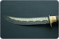 Нож Батыр (литье головы медведя) кап березовый, дамаск, литье медведь : фото 9