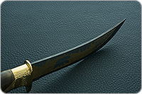 Нож Батыр (литье головы медведя) кап березовый, дамаск, литье медведь : фото 10