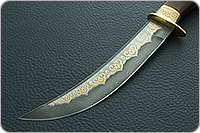 Нож Батыр (литье головы пумы большой) кап березовый, дамаск, литье пума : фото 3