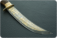 Нож Батыр (литье головы пумы большой) кап березовый, дамаск, литье пума : фото 4