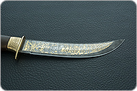 Нож Батыр (литье головы пумы большой) кап березовый, дамаск, литье пума : фото 7