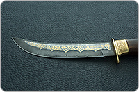 Нож Батыр (литье головы пумы большой) кап березовый, дамаск, литье пума : фото 9