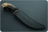 Нож Батыр (литье головы пумы большой) кап березовый, дамаск, литье пума : фото 12