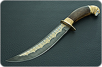 Нож Батыр (литье головы орла) кап березовый, дамаск, литье орел : фото 2