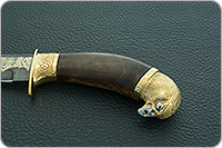 Нож Батыр (литье головы орла) кап березовый, дамаск, литье орел : фото 5