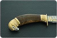 Нож Батыр (литье головы орла) кап березовый, дамаск, литье орел : фото 6