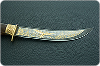 Нож Батыр (литье головы орла) кап березовый, дамаск, литье орел : фото 7