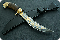 Нож Батыр (литье головы орла) кап березовый, дамаск, литье орел : фото 11